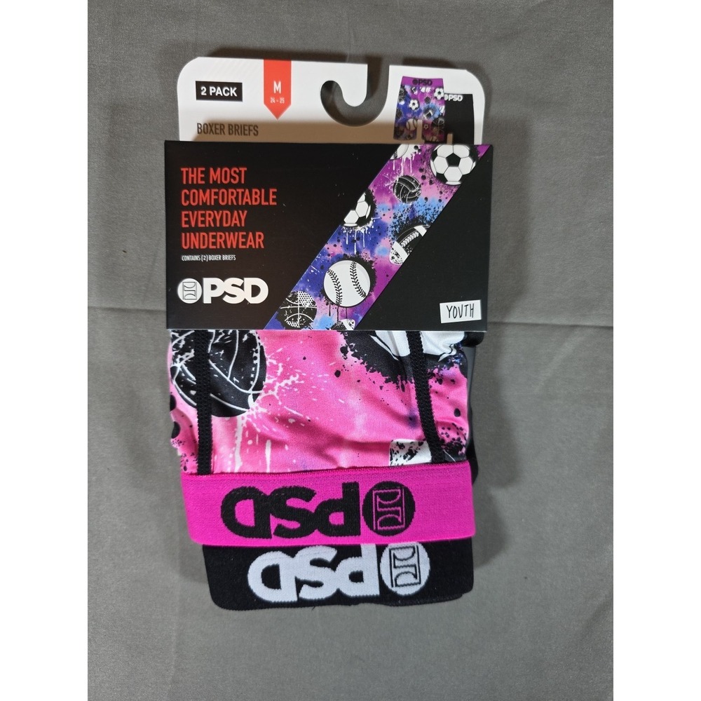 PSD Youth Boys Boxer Briefs 2-Pack Size M (24-25) NWT All Pro Sports
